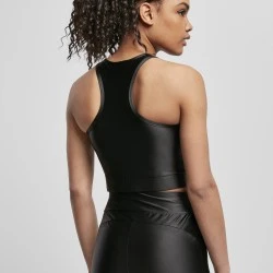 Дамски топ в черен цвят Urban Classics Cropped Shiny 
