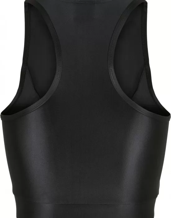 Дамски топ в черен цвят Urban Classics Cropped Shiny, Топове - Hoodstyle.bg