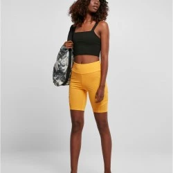 Дамски мрежест къс клин в тъмножълт цвят Ladies High Waist Shorts 