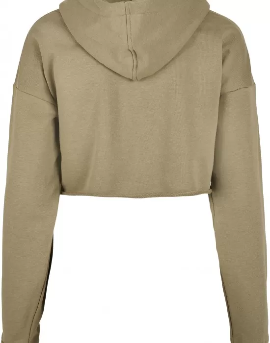 Дамски къс суичър в цвят каки Urban Classics, Суичъри - Hoodstyle.bg