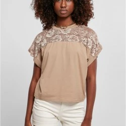 Дамска широка тениска в бежов цвят Ladies Oversized Tee