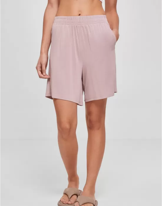Дамски къси панталони в светлолилав цвят Urban Classics Ladies Shorts, Къси панталони - Hoodstyle.bg