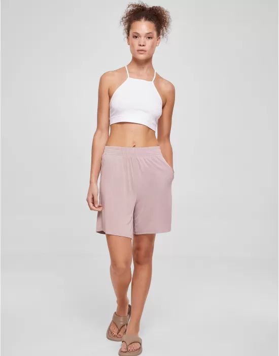 Дамски къси панталони в светлолилав цвят Urban Classics Ladies Shorts, Къси панталони - Hoodstyle.bg
