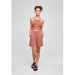 Дамски къси панталони в цвят праскова Urban Classics Ladies Shorts