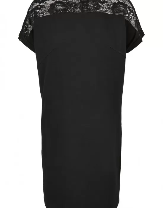 Дамска рокля в черен цвят Urban Classics Lace Tee, Рокли - Hoodstyle.bg
