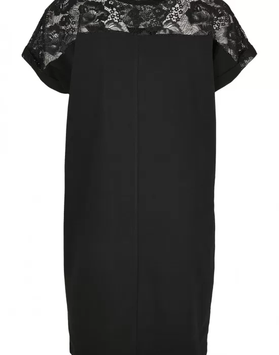 Дамска рокля в черен цвят Urban Classics Lace Tee, Рокли - Hoodstyle.bg