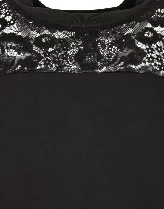 Дамска рокля в черен цвят Urban Classics Lace Tee, Рокли - Hoodstyle.bg