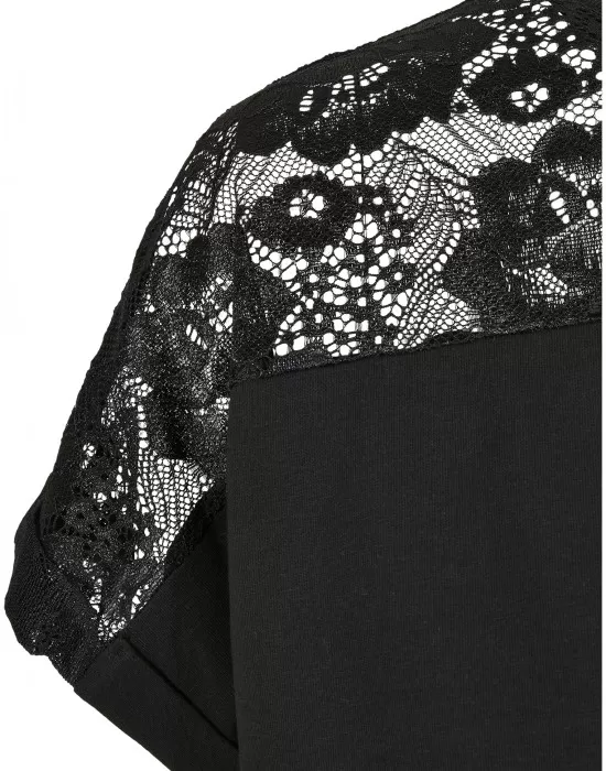Дамска рокля в черен цвят Urban Classics Lace Tee, Рокли - Hoodstyle.bg