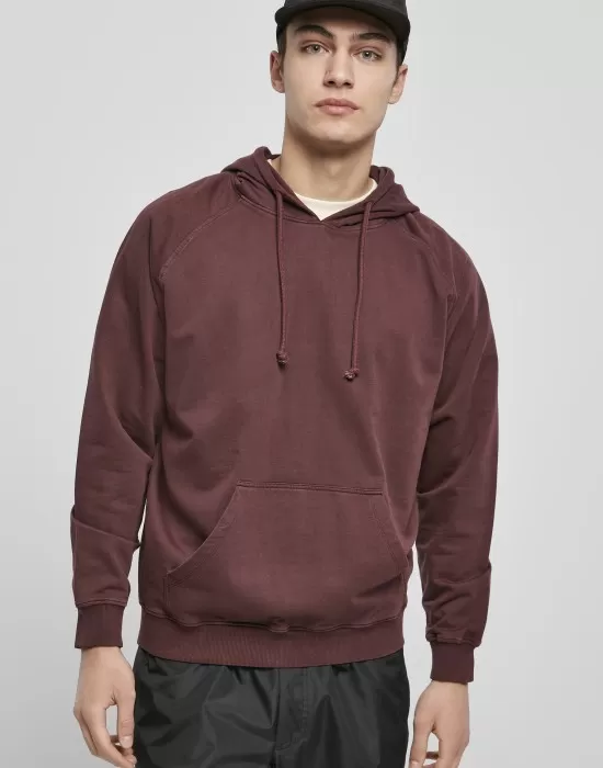 Мъжки суичър в тъмночервен цвят Urban Classics Overdyed, Суичъри - Hoodstyle.bg