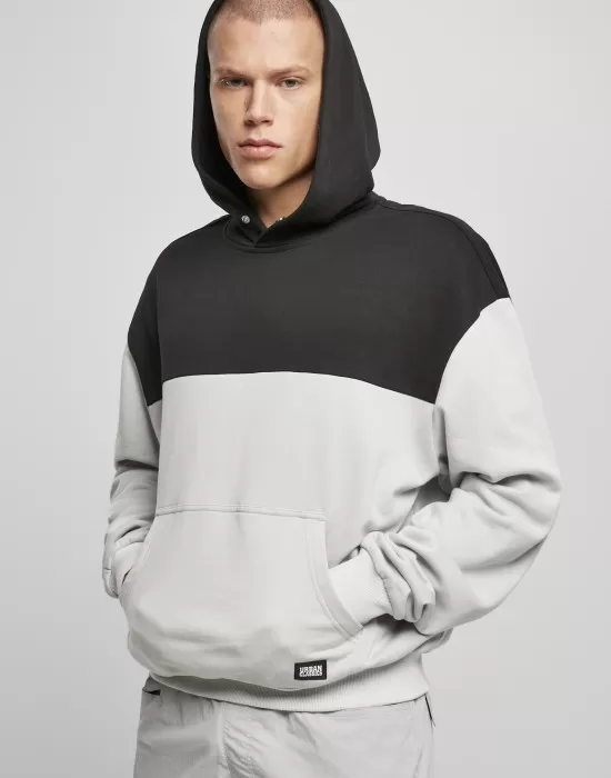 Мъжки суичър в сиво и черно Urban Classics Upper Block, Суичъри - Hoodstyle.bg