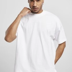 Мъжка тениска в бял цвят Urban Classics Mock Neck 