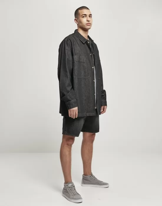 Мъжка дънкова риза в черен цвят Urban Classics Oversized Denim Shirt, Ризи - Hoodstyle.bg