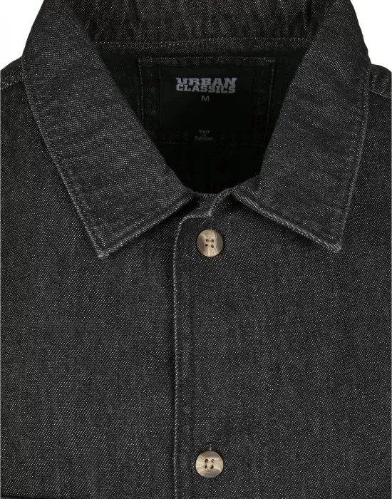 Мъжка дънкова риза в черен цвят Urban Classics Oversized Denim Shirt, Ризи - Hoodstyle.bg