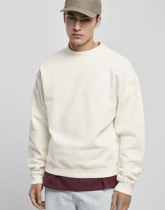 Мъжка блуза в пясъчен цвят Urban Classics Mock Neck Crew, Блузи - Hoodstyle.bg