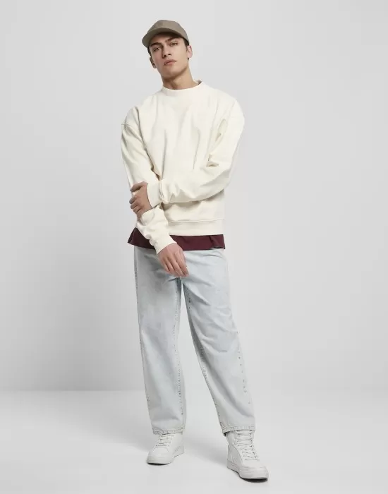 Мъжка блуза в пясъчен цвят Urban Classics Mock Neck Crew, Блузи - Hoodstyle.bg