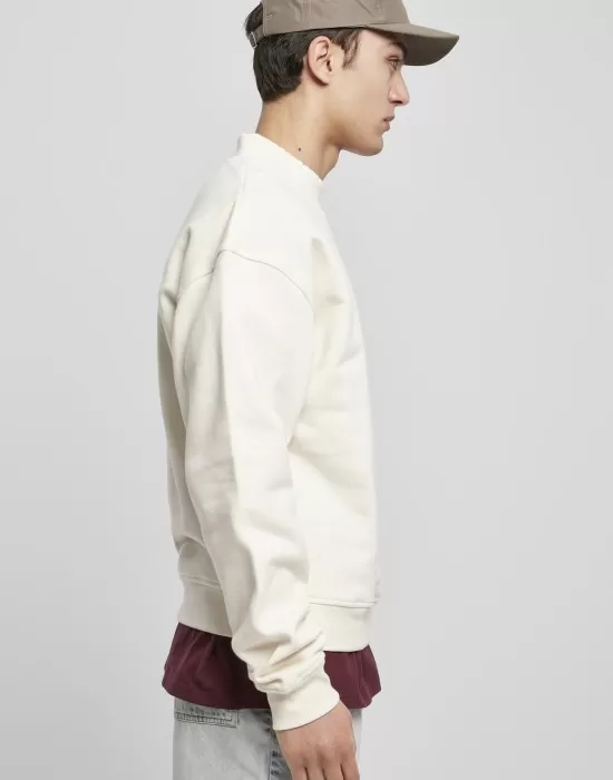 Мъжка блуза в пясъчен цвят Urban Classics Mock Neck Crew, Блузи - Hoodstyle.bg