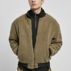 Мъжко пухкаво яке в масленозелен цвят Urban Classics 