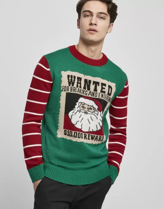 Мъжки коледен пуловер Urban Classics Wanted Christmas, Блузи - Hoodstyle.bg