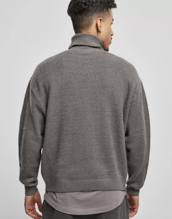 Мъжки поло пуловер в сив цвят Urban Classics Roll Neck, Блузи - Hoodstyle.bg