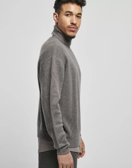 Мъжки поло пуловер в сив цвят Urban Classics Roll Neck, Блузи - Hoodstyle.bg
