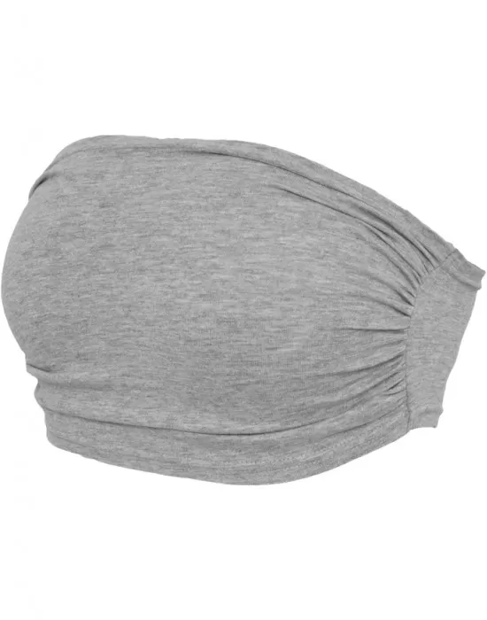 Дамски топ в сив цвят Urban Classics Ladies Bandeau Top grey, Жени - Hoodstyle.bg