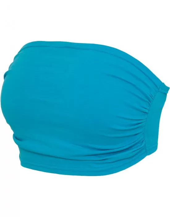Дамски топ в тюркоазен цвят Urban Classics Ladies Bandeau Top turquoise, Жени - Hoodstyle.bg