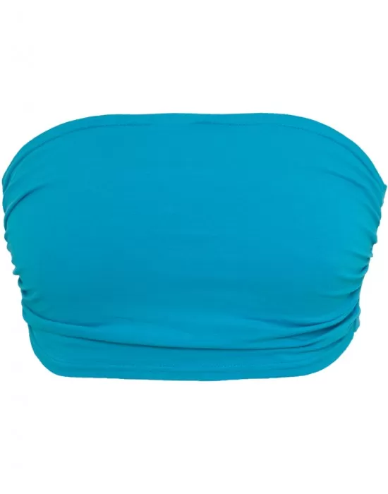 Дамски топ в тюркоазен цвят Urban Classics Ladies Bandeau Top turquoise, Жени - Hoodstyle.bg