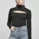 Дамско поло с отворено деколте Urban Classics Ladies Cut-Out Turtleneck Longsleeve, Блузи - Hoodstyle.bg