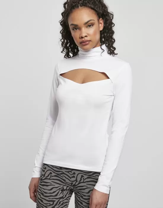 Дамско поло с отворено деколте Urban Classics Ladies Cut-Out Turtleneck Longsleeve, Блузи - Hoodstyle.bg