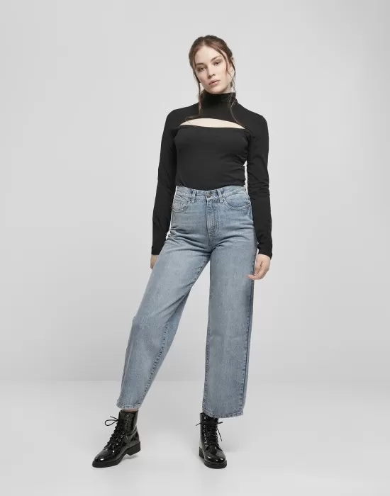 Дамско поло с отворено деколте Urban Classics Ladies Cut-Out Turtleneck Longsleeve, Блузи - Hoodstyle.bg