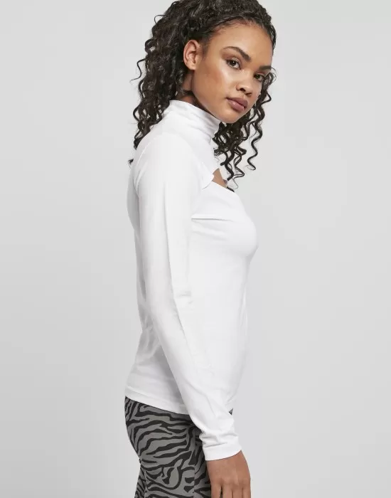 Дамско поло с отворено деколте Urban Classics Ladies Cut-Out Turtleneck Longsleeve, Блузи - Hoodstyle.bg
