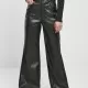 Дамски панталони от изкуствена кожа Urban Classics Ladies Faux Leather Wide Leg Pants, Панталони - Hoodstyle.bg
