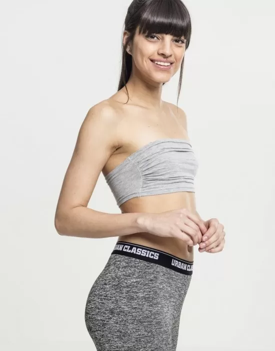 Дамски топ в сив цвят Urban Classics Ladies Bandeau Top grey, Жени - Hoodstyle.bg
