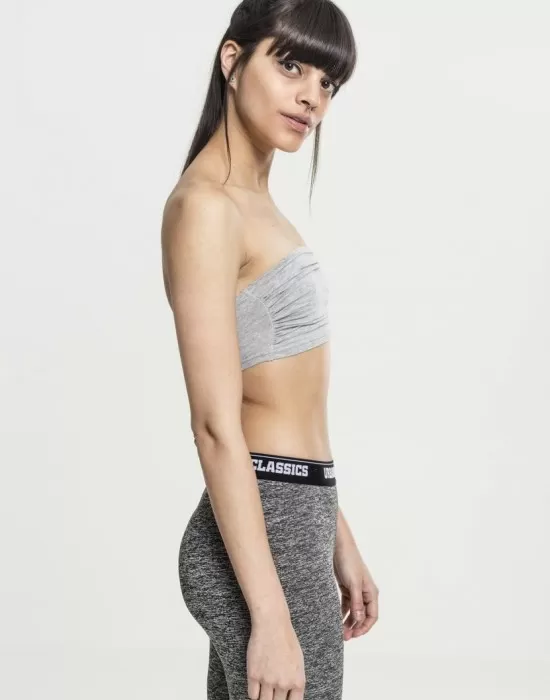 Дамски топ в сив цвят Urban Classics Ladies Bandeau Top grey, Жени - Hoodstyle.bg