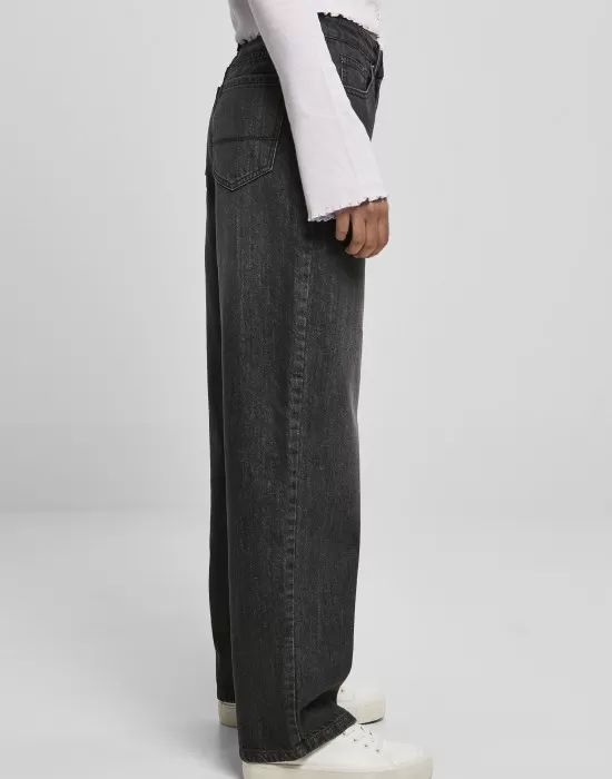 Дамски дънки в черен цвят Urban Classics стил 90-те, Дънки - Hoodstyle.bg