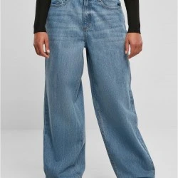 Дамски широки дънки в син цвят Urban Classics Ladies Denim Pants