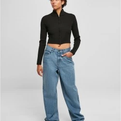 Дамски широки дънки в син цвят Urban Classics Ladies Denim Pants