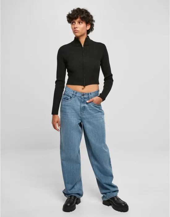 Дамски широки дънки в син цвят Urban Classics Ladies Denim Pants, Дънки - Hoodstyle.bg