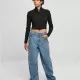 Дамски широки дънки в син цвят Urban Classics Ladies Denim Pants, Дънки - Hoodstyle.bg