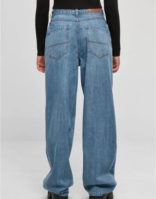 Дамски широки дънки в син цвят Urban Classics Ladies Denim Pants, Дънки - Hoodstyle.bg