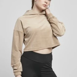 Дамски кадифен суичър в бежов цвят Urban Classics
