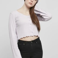 Дамска жилетка в светло лилав цвят Ladies Cropped Rib Cardigan 
