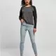 Дамска блуза в черно и сиво Ladies Contrast Longsleeve, Блузи - Hoodstyle.bg
