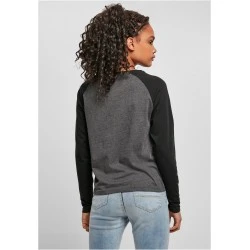 Дамска блуза в черно и сиво Ladies Contrast Longsleeve