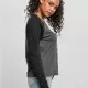 Дамска блуза в черно и сиво Ladies Contrast Longsleeve, Блузи - Hoodstyle.bg