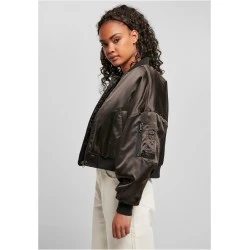 Дамско яке бомбър в черно Ladies Short Bomber Jacket