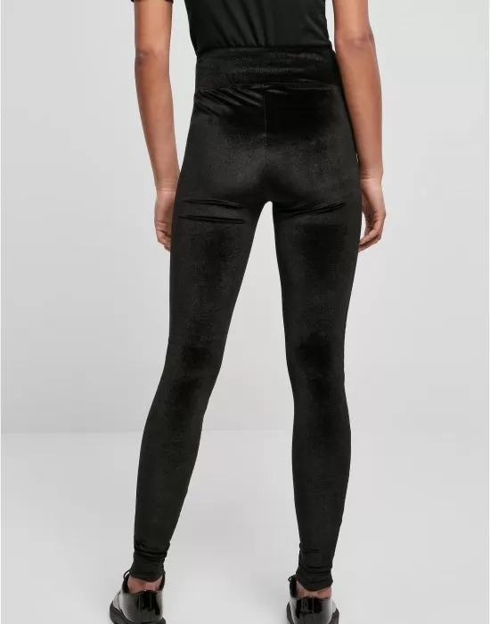 Дамски дълъг клин в черно Ladies High Waist Velvet Leggings, Клинове - Hoodstyle.bg
