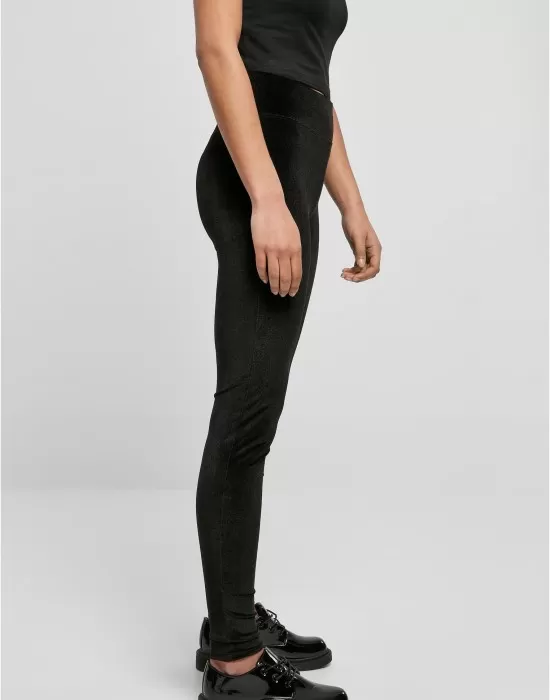Дамски дълъг клин в черно Ladies High Waist Velvet Leggings, Клинове - Hoodstyle.bg