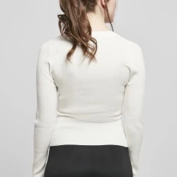 Дамски пуловер в бял пясъчен цвят Urban Classics Ladies Wide Neckline Sweater 