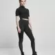 Дамски клин с висока талия в черен цвят Urban Classics Ladies Highwaist  Mixed Tech Leggings, Клинове - Hoodstyle.bg